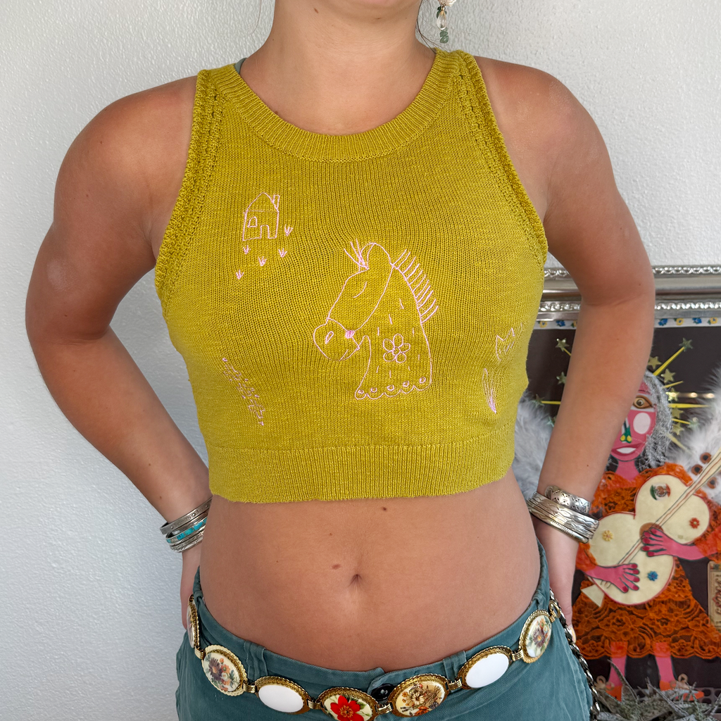 Knit Sweater Horsey Tank
