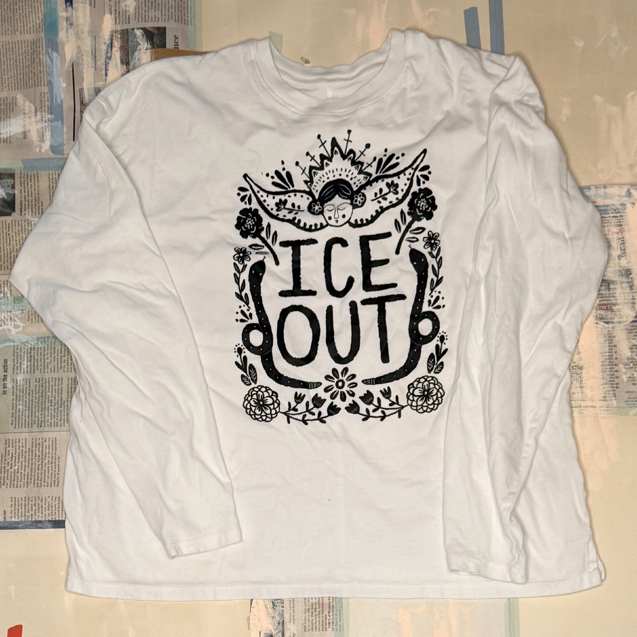 Long Sleeve Graphic Tee, Ice Out - Large